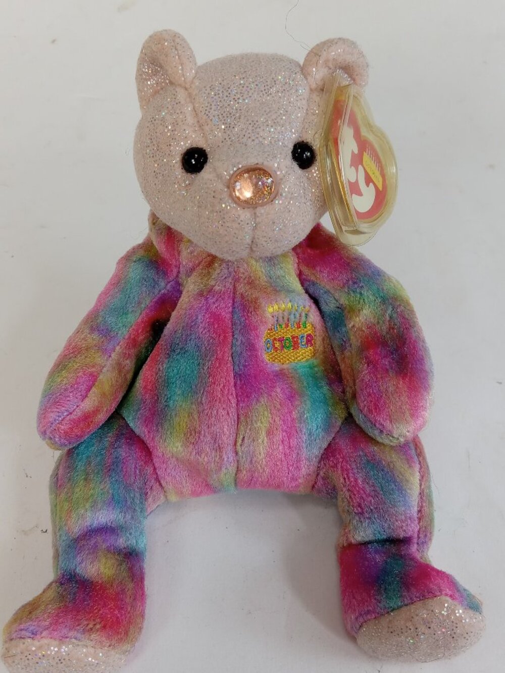 Ty Beanie Baby OCTOBER the Birthday Bear 7.5" Plush Stuffed Animal Toy w/ Tags